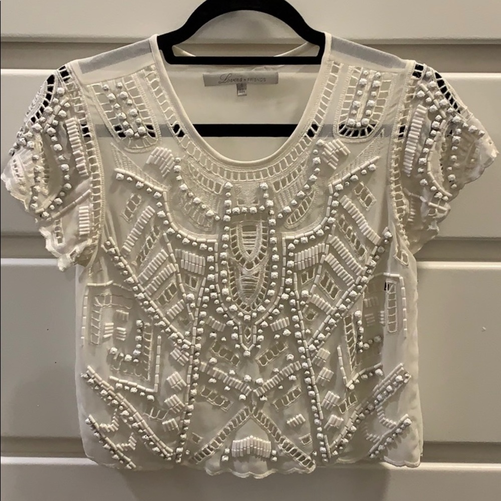 Daycation Beaded Cropped Top